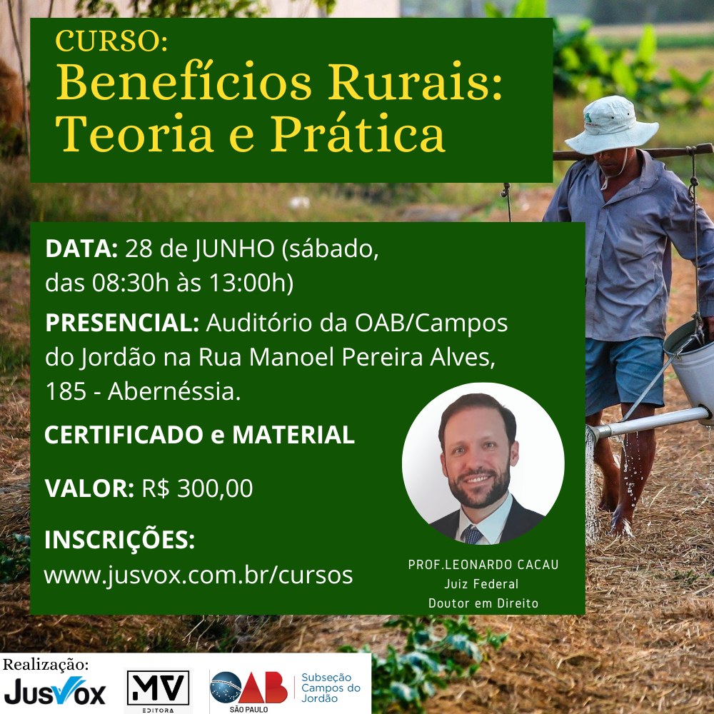Curso Benefícios Rurais: Teoria e Prática - Campos do Jordão/SP 2025